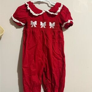 Red Ruffled Kids One Piece